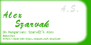 alex szarvak business card